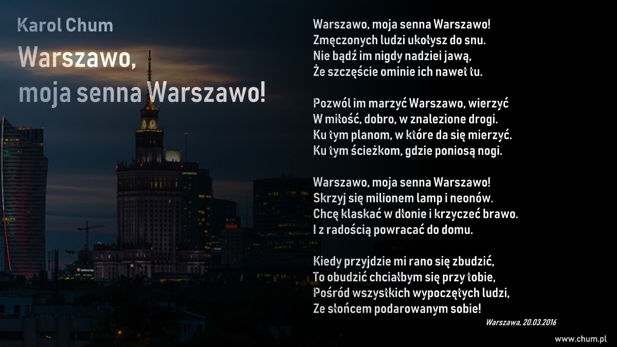 🔖Karol Chum: Warszawo, moja senna Warszawo! /70/