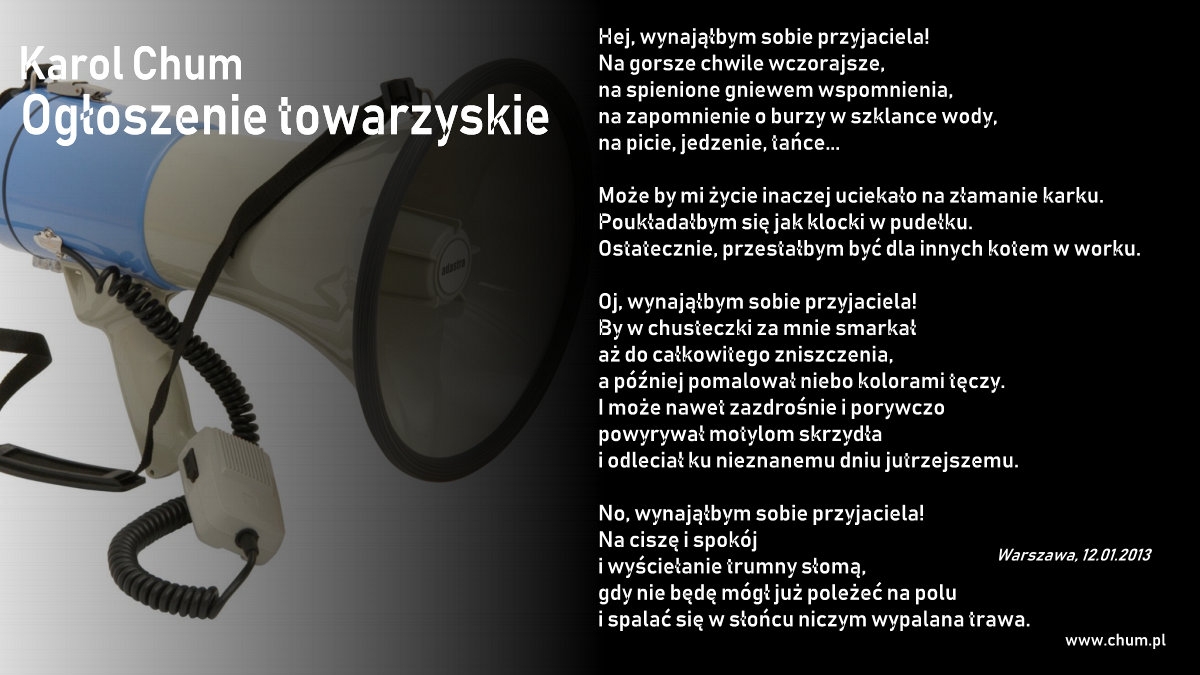 🔖Karol Chum: Ogłoszenie towarzyskie /171/