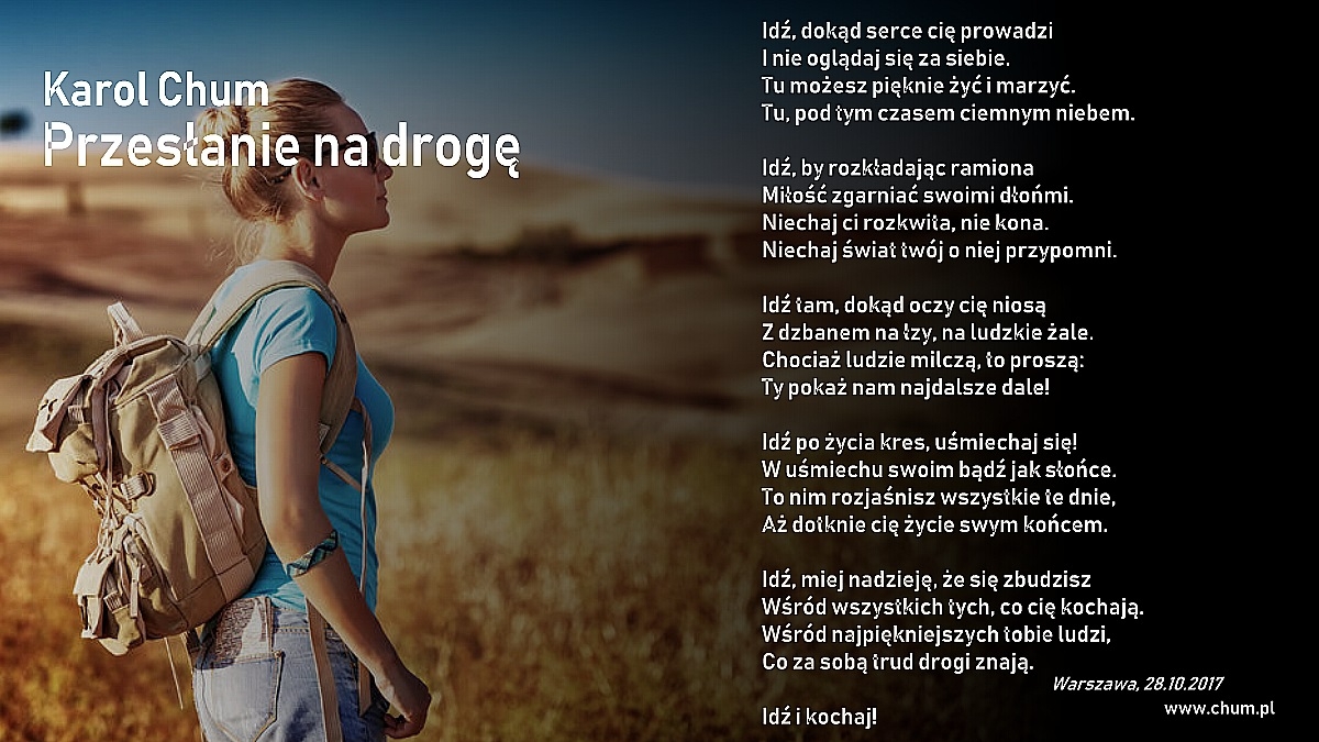 🔖Karol Chum: Przesłanie na drogę /133/