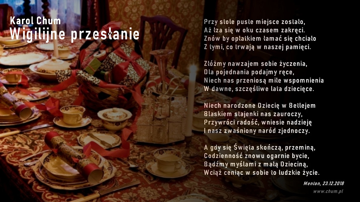 🔖Karol Chum: Wigilijne przesłanie /385/