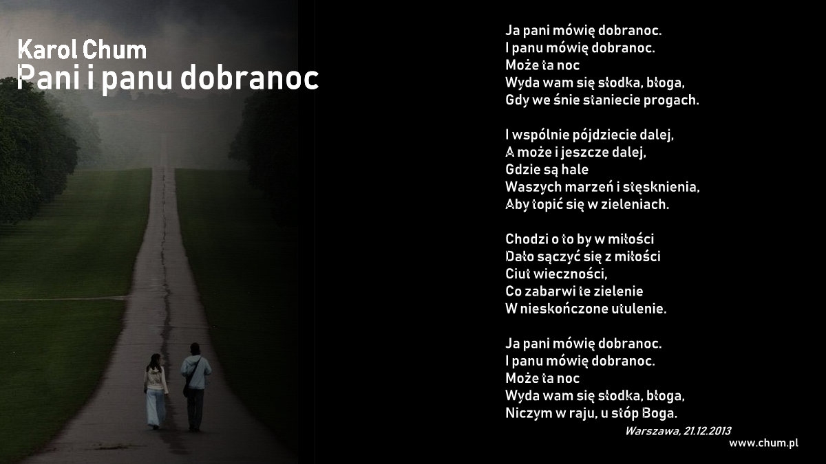 🔖Karol Chum: Pani i panu dobranoc /164/