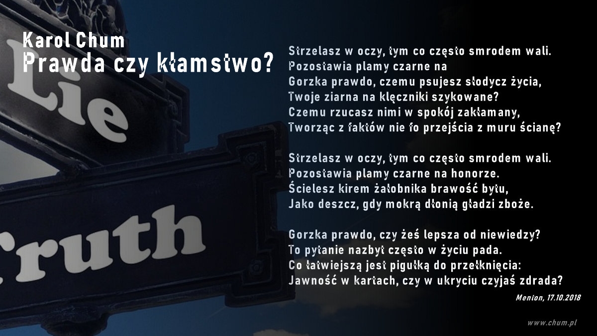 🔖Karol Chum: Prawda czy kłamstwo? /350/