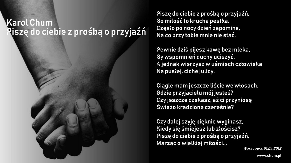 🔖Karol Chum: Piszę do ciebie z prośbą o przyjaźń /150/