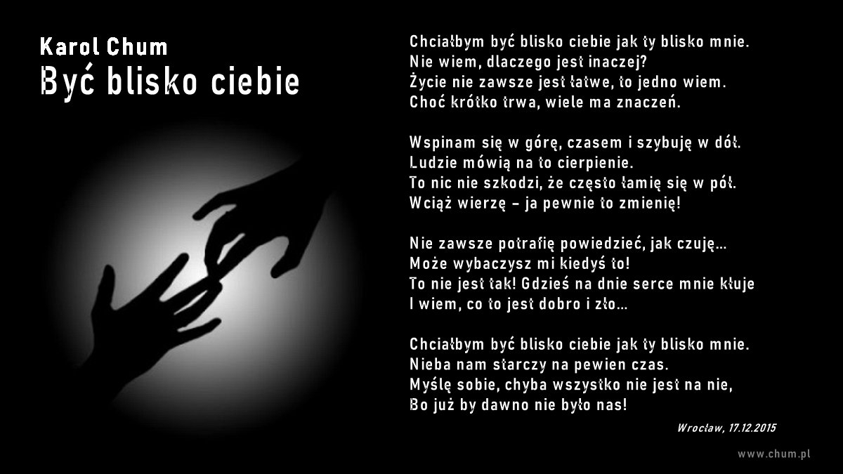 🔖Karol Chum: Być blisko ciebie /321/