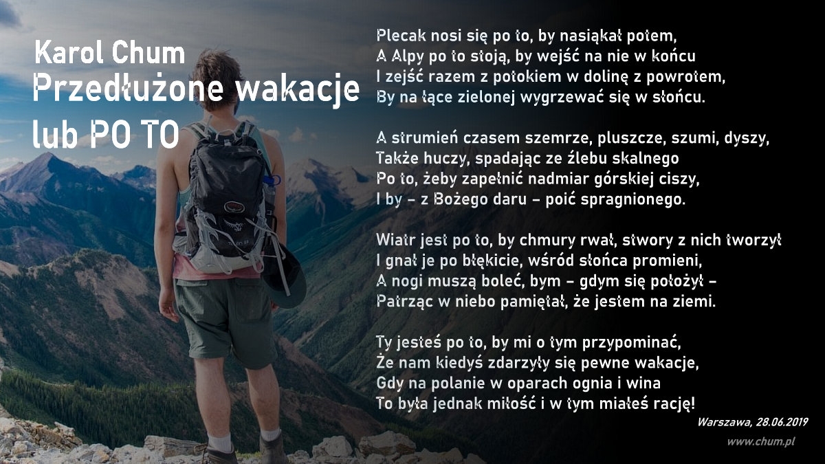 🔖Karol Chum: Przedłużone wakacje lub PO TO /183/