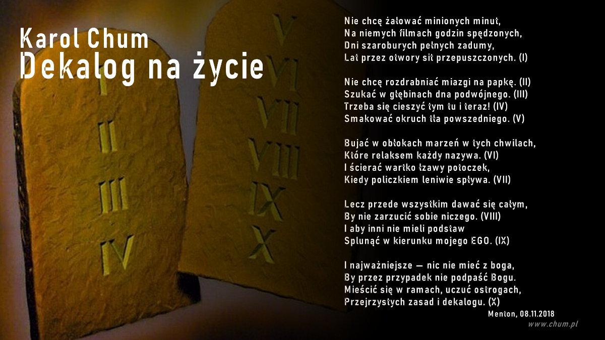 🔖Karol Chum: Dekalog na życie /358/