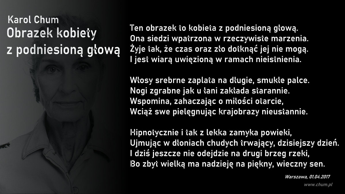 🔖Karol Chum: Obrazek kobiety z podniesioną głową /177/